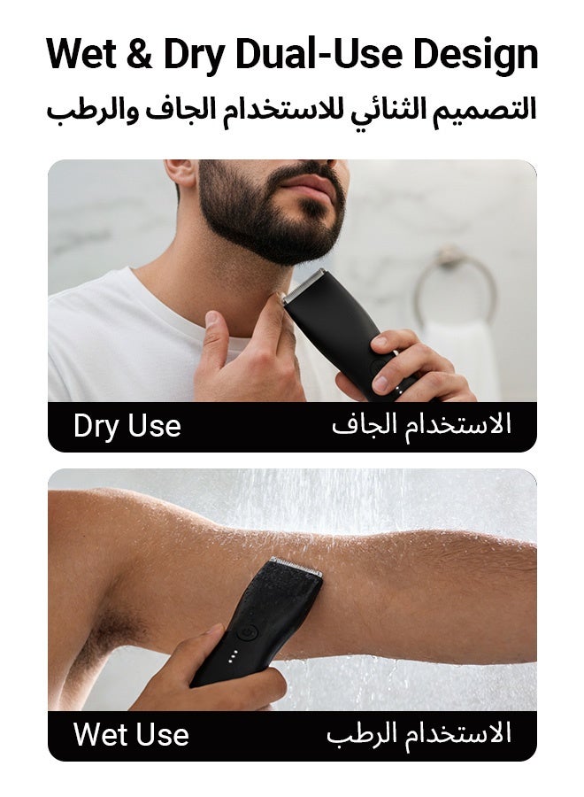 ماكينة حلاقة احترافية مقاومة للماء للرجال – للاستخدام الجاف والرطب، تصميم مريح، قابلة للغسل بالكامل، أداة مثالية للعناية أثناء السفر - Image 2